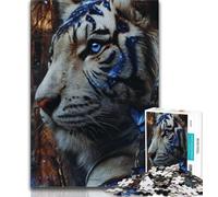 Puzzles pour Adolescents 1000 pièces Fantasy Tiger Teenager Jigsaw, Jeux éducatifs, décoration d'intérieur, Cadeau d'anniversaire, Cadeaux, Art Mural (Taille 38x26cm)