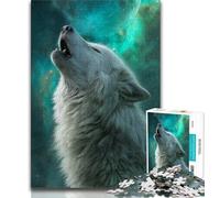 Puzzles pour Adolescents 1000 pièces Fantasy White Wolf Puzzles pour Adultes Jeux Amusants en Famille idéal comme Cadeau pour Toute la Famille 75x50cm