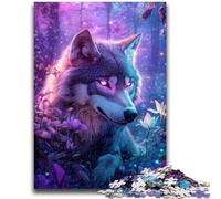 Puzzles pour Adolescents 1000 pièces Fantasy Wolf Family Entertainment Toys Jeu éducatif pour Anniversaire, Noël pour Les 14 Ans et Plus 50x75cm