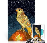 Puzzles pour Adolescents 1000 pièces Faucon sous Le Ciel étoilé Jouets de Jeu pour Cadeau Familial Bon Cadeau 52x38cm