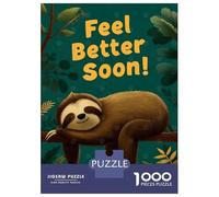 Puzzles pour Adolescents 1000 Pièces Feel Better Soon Sloth Illustration Puzzles pour Adultes Jeu De Réflexion pour Améliorer La Mémoire Activités Amusantes À La Maison 52x38cm/1000pcs