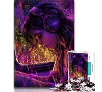 Puzzles pour Adolescents 1000 pièces Femme écoutant de la Musique, Jeux éducatifs, décoration de la Maison, Jeu éducatif pour Anniversaire, Noël 38x26cm