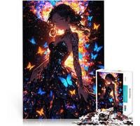 Puzzles pour Adolescents 1000 pièces Fille d'anime avec des Papillons Jouets éducatifs est idéal comme Cadeau pour Toute la Famille 50x70cm