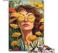 Puzzles pour Adolescents 1000 pièces Fille en Fleurs Sauvages Été, Apprentissage éducatif est idéal comme Cadeau pour Toute la Famille (Taille 26x38cm)