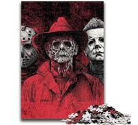 Puzzles pour Adolescents 1000 pièces Films d'horreur Jeu éducatif Défi Jouet Décoration Murale Cadeaux d'anniversaire et de Noël Uniques 26x38cm