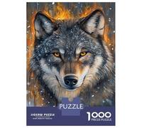 Puzzles pour Adolescents 1000 Pièces Flame and Frost Wolf -1 Puzzles pour Adolescents Jeux Relaxants Course De Vitesse Manuelle Est Idéal comme Cadeau 38x26cm/1000pcs
