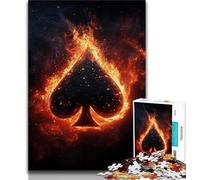 Puzzles pour Adolescents 1000 pièces Flamme d'amour Noire, Anti-Stress, Vacances à la Maison, Tuer Le Temps, améliorer l'amour Entre Couples (75x50cm)