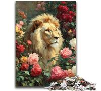 Puzzles pour Adolescents 1000 pièces Fleur Lion Anti-Stress Défi Difficile Convient pour la décoration de Bureau 26x38cm