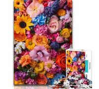 Puzzles pour Adolescents 1000 pièces Fleurs artistiques, Jeux Amusants en Famille, activités Amusantes à la Maison, Cadeau d'anniversaire, Cadeaux de Voyage (38x26cm)