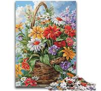 Puzzles pour Adolescents 1000 pièces Fleurs dans Le Panier Aidez Le Cerveau à exercer Jouets addictifs pour cultiver la Patience Excellent Cadeau 26x38cm