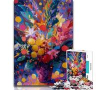 Puzzles pour Adolescents 1000 pièces Fleurs dans Un Vase Peinture Puzzles pour Adolescents Jeux éducatifs Jouets à Faire soi-même Superbes Cadeaux et Jouets 26x38cm