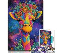 Puzzles pour Adolescents 1000 pièces Fleurs et girafes Puzzles pour Adolescents Jeux éducatifs Jouets à Faire soi-même Superbes Cadeaux et Jouets 75x50cm