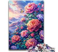 Puzzles pour Adolescents 1000 pièces Fleurs et Papillons Aidez Le Cerveau à exercer Jouets addictifs pour cultiver la Patience Excellent Cadeau 26x38cm