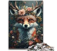 Puzzles pour Adolescents 1000 pièces Fleurs et Renards pour Jeu éducatif Défi Jouet Offrez des Cadeaux pour Toute la Famille 50x75cm