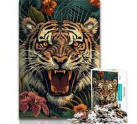 Puzzles pour Adolescents 1000 pièces Fleurs et Tigres, Stimulez Votre Cerveau, Jouets addictifs pour cultiver la Patience, Collection d'artistes, Beaux-Arts (38x26cm)