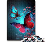 Puzzles pour Adolescents 1000 pièces Fleurs Papillons Jouets de Divertissement Familial Jeu éducatif pour Anniversaire, Noël pour Les 14 Ans et Plus 26x38cm