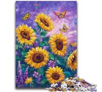 Puzzles pour Adolescents 1000 pièces Fleurs Tournesol Art Difficile à compléter mais Amusant et Humoristique Jeu éducatif pour Anniversaire 26x38cm