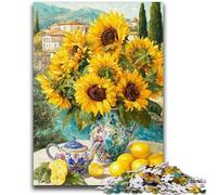 Puzzles pour Adolescents 1000 pièces Fleurs Tournesol Art Jeux éducatifs Décoration de la Maison Jeu éducatif pour Anniversaire, Noël 26x38cm