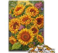 Puzzles pour Adolescents 1000 pièces Fleurs Tournesol Jeu éducatif Difficile à compléter mais Amusant et Humoristique pour Anniversaire 50x75cm