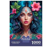 Puzzles Pour Adolescents 1000 Pièces Floral Anime Portrait Puzzle Pour Adolescents - Idéal Pour Passer Le Temps À La Maison, Pour Un Anniversaire, Noël, Des Jeux En Famille Et Des Soirées Jeux 38x26cm