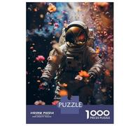 Puzzles pour Adolescents 1000 Pièces Floral Astronaut in Space Puzzle À Faire Soi-même, Jouet Anti-Stress, Interaction Parent-Enfant 52x38cm/1000pcs