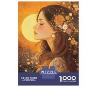 Puzzles pour Adolescents 1000 Pièces Floral Woman in Golden Light Puzzle Jeu Manuel pour S'amuser en Famille Cadeaux Uniques pour Anniversaire Et Noël 70x50cm/1000pcs