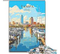 Puzzles pour Adolescents 1000 pièces Floride Tampa Voyage, Jeu Stimulant Jouets Décoration Murale Cadeaux d'anniversaire et de Noël Uniques 26x38cm