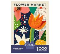 Puzzles Pour Adolescents 1000 Pièces Flower Market Amsterdam Botanical Travel Art Print Puzzle Pour Adolescents - Idéal Pour Passer Le Temps À La Maison, Pour Un Anniversaire, Noël, Des Jeux En Famill