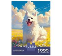 Puzzles pour Adolescents 1000 Pièces Fluffy Dog Japanese Art Puzzles pour Adultes Assemblage De Modèles De Puzzles Stimulants Amusant en Famille Et Soirée Jeux 38x26cm/1000pcs