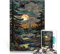 Puzzles pour Adolescents 1000 pièces Forêt du Ciel Nocturne Jouets éducatifs d'apprentissage Car C'est Un pour Toute la Famille 26x38cm