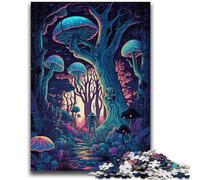 Puzzles pour Adolescents 1000 pièces Forêts de Champignons psychédéliques Jeu Familial éducatif Décoration Murale Cadeaux d'anniversaire et de Noël Uniques 26x38cm