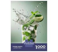 Puzzles pour Adolescents 1000 Pièces Fresh Mint Mojito Cocktail Puzzle Jeu Familial Décoration Parfaite Cadeaux Uniques pour Anniversaire Et Noël 38x26cm/1000pcs