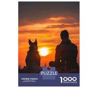 Puzzles pour Adolescents 1000 Pièces Friendship of Man and Dog Puzzles pour Adultes, Jouets À Monter Soi-même, Analyse Et Logique, Activités Ludiques À La Maison, 38x26cm/1000pcs