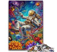 Puzzles pour Adolescents 1000 pièces Fumée psychédélique Astronaute Jouets éducatifs Jeux de Famille Cadeaux pour Amis et Famille 26x38cm