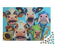 Puzzles Pour Adolescents 1000 Pièces Funny Cow Band Painting Puzzle Pour Adolescents - Idéal Pour Passer Le Temps À La Maison, Pour Un Anniversaire, Noël, Des Jeux En Famille Et Des Soirées Jeux 70x50