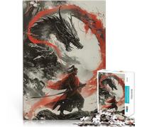 Puzzles pour Adolescents 1000 pièces Fureur du Guerrier Dragon Séjour Anti-Stress pour Tuer Le Temps Décoration Parfaite 50x70cm