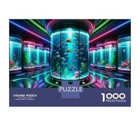 Puzzles pour Adolescents 1000 Pièces Futuristic Aquarium Lighting Puzzles pour Adolescents Jeu Familial pour Améliorer La Mémoire Cadeaux De Noël Et d'anniversaire 52x38cm/1000pcs