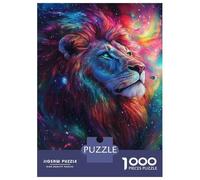 Puzzles pour Adolescents 1000 Pièces Galactic Lion Majesty -4 Puzzles pour Adolescents Jeu Familial pour Améliorer La Mémoire Cadeaux De Noël Et d'anniversaire 38x26cm/1000pcs