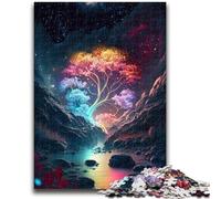 Puzzles pour Adolescents 1000 pièces Galaxy Art Tree Jeu de réflexion Décoration Murale Cadeaux d'anniversaire et de Noël Uniques 50x75cm