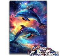 Puzzles pour Adolescents 1000 pièces Galaxy Dolphin pour Les 14 Ans et Plus Défi éducatif Activités Amusantes à la Maison, Cadeaux d'anniversaire, Cadeaux de Voyage 50x75cm