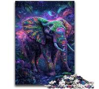 Puzzles pour Adolescents 1000 pièces Galaxy Elephant Anti-Stress Staycation Kill Time avec Affiche et fiche de Questions Assorties 50x75cm