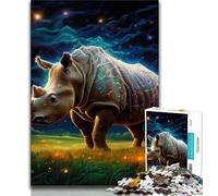 Puzzles pour Adolescents 1000 pièces Galaxy Rhinocéros, Puzzle Adulte, Jeu Stimulant, Jouets, décoration Murale, Cadeaux d'anniversaire et de Noël Uniques (Taille 75x50cm)