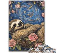 Puzzles pour Adolescents 1000 pièces Galaxy Sloth Puzzles, Anti-Stress Staycation Kill Time Enhance Love Between Couples (50x75cm)