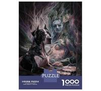 Puzzles pour Adolescents 1000 Pièces Ghostly Great Dane in Mystic Forest Puzzle Jeux Relaxants Décoration Parfaite Cadeaux Uniques d'anniversaire Et De Noël 38x26cm/1000pcs