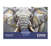 Puzzles pour Adolescents 1000 Pièces Giant Elephant Wall Art Print Puzzle pour Adolescents Améliore La Mémoire Difficile À Compléter Jeu Stimulant Jouets 70x50cm/1000pcs