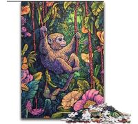 Puzzles pour Adolescents 1000 pièces, Gibbon de la forêt Tropicale, Chaque pièce est Unique - Jeu Familial Stimulant pour Les 14 Ans (Taille 50x75cm)