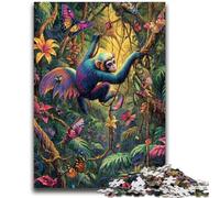 Puzzles pour Adolescents 1000 pièces Gibbon de la forêt Tropicale, Jouets éducatifs et éducatifs, Jeux en Famille, Cadeaux pour Amis et Famille (50x75cm)