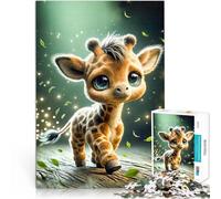 Puzzles pour Adolescents 1000 pièces Girafe Aidez Le Cerveau à exercer des Jouets addictifs pour cultiver la Patience décoration Murale 52x38cm