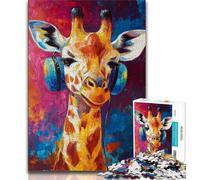 Puzzles pour Adolescents 1000 pièces Girafe Art, Amusant en Famille, avec des pièces entièrement emboîtables de Formes aléatoires pour Les Enfants de 14 Ans et Plus 38x26cm