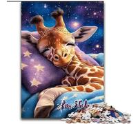 Puzzles pour Adolescents 1000 pièces Girafe endormie, Jouet éducatif et décompressant, idéal comme Cadeau pour Toute la Famille (Taille 50x75cm)